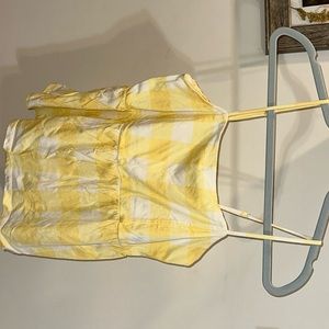 Cotton fabric yellow plaid top